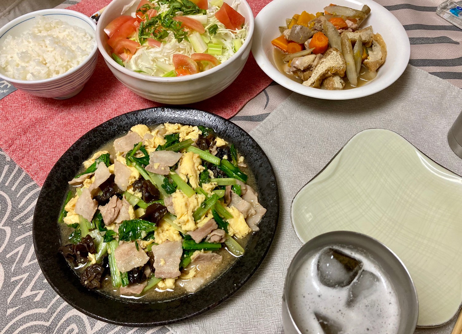小松菜と豚バラの中華炒め4