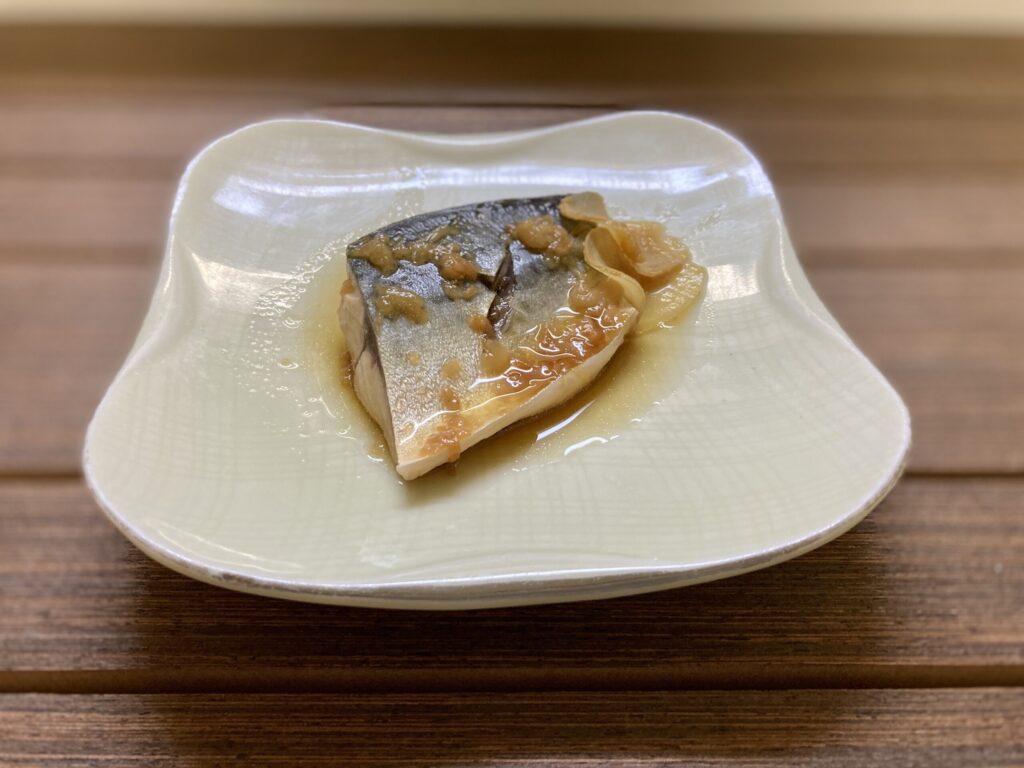 simmered mackerel with plum ginger