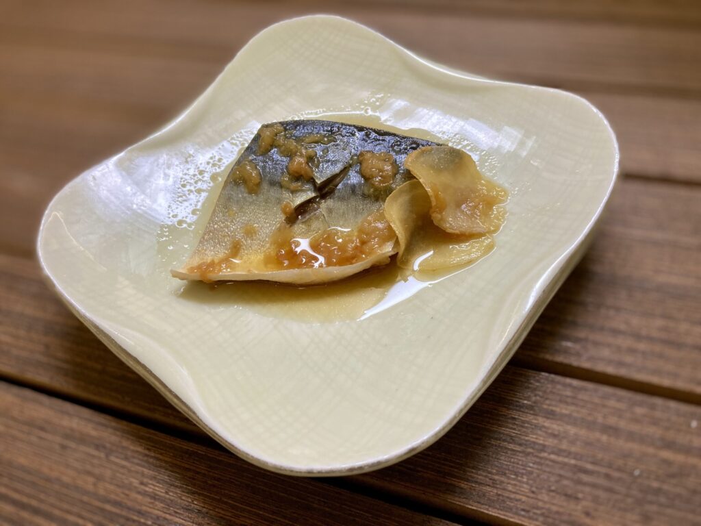 simmered mackerel with plum ginger